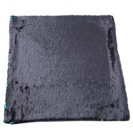 40 X 40CM FASHION DIY TWO TONE GLITTER SEQUINS THROW PILLOW DECORATIVE CUSHION COVER (BLUE