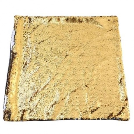 40 X 40CM FASHION DIY TWO TONE GLITTER SEQUINS THROW PILLOW DECORATIVE CUSHION COVER (GOLD