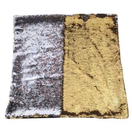 40 X 40CM FASHION DIY TWO TONE GLITTER SEQUINS THROW PILLOW DECORATIVE CUSHION COVER (GOLD