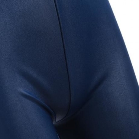 BRIEF MID WAIST FAUX LEATHER PANTS FOR WOMEN (DEEP BLUE)