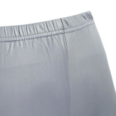 BRIEF MID WAIST FAUX LEATHER PANTS FOR WOMEN (LIGHT GRAY)