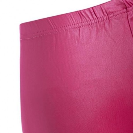 BRIEF MID WAIST FAUX LEATHER PANTS FOR WOMEN (SHIMMER ROSE RED)