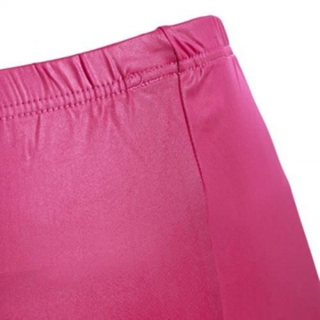 BRIEF MID WAIST FAUX LEATHER PANTS FOR WOMEN (SHIMMER ROSE RED)