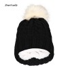 ZHENYUEQI WINTER OUTDOOR WARM VELVET THICK LINE KNITTED HATS FLUFFY PLUSH BEANIE DAILY STR