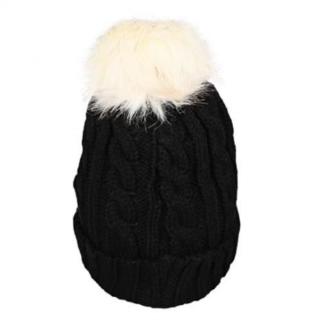 ZHENYUEQI WINTER OUTDOOR WARM VELVET THICK LINE KNITTED HATS FLUFFY PLUSH BEANIE DAILY STR