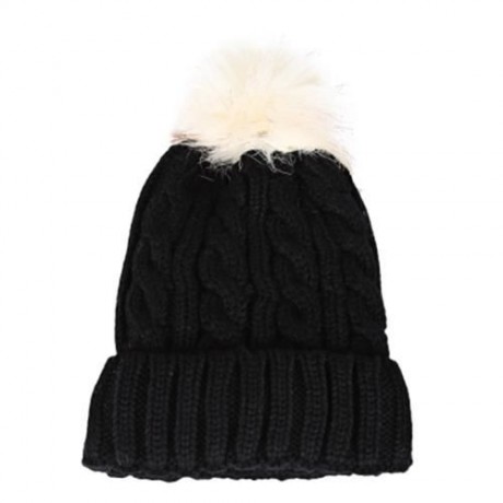 ZHENYUEQI WINTER OUTDOOR WARM VELVET THICK LINE KNITTED HATS FLUFFY PLUSH BEANIE DAILY STR
