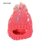 ZHENYUEQI WINTER WARM MIXED COLOR KNITTED HATS FLUFFY PLUSH BEANIE STREET CHIC FOR WOMEN (
