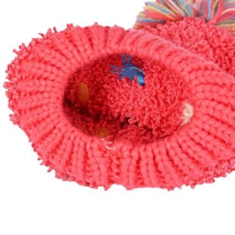 ZHENYUEQI WINTER WARM MIXED COLOR KNITTED HATS FLUFFY PLUSH BEANIE STREET CHIC FOR WOMEN (