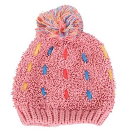 ZHENYUEQI WINTER WARM MIXED COLOR KNITTED HATS FLUFFY PLUSH BEANIE STREET CHIC FOR WOMEN (