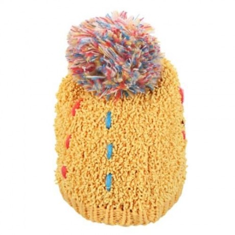 ZHENYUEQI WINTER WARM MIXED COLOR KNITTED HATS FLUFFY PLUSH BEANIE STREET CHIC FOR WOMEN (