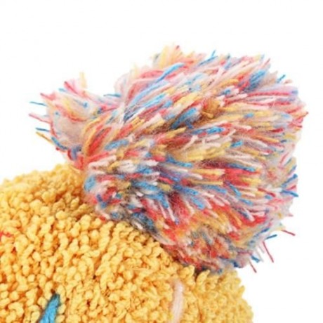ZHENYUEQI WINTER WARM MIXED COLOR KNITTED HATS FLUFFY PLUSH BEANIE STREET CHIC FOR WOMEN (