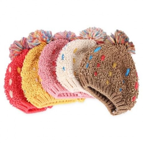 ZHENYUEQI WINTER WARM MIXED COLOR KNITTED HATS FLUFFY PLUSH BEANIE STREET CHIC FOR WOMEN (