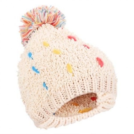 ZHENYUEQI WINTER WARM MIXED COLOR KNITTED HATS FLUFFY PLUSH BEANIE STREET CHIC FOR WOMEN (