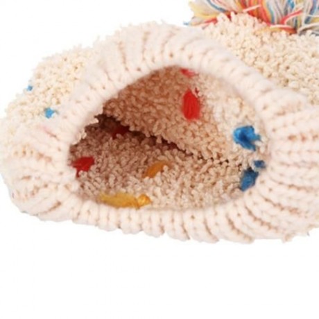 ZHENYUEQI WINTER WARM MIXED COLOR KNITTED HATS FLUFFY PLUSH BEANIE STREET CHIC FOR WOMEN (