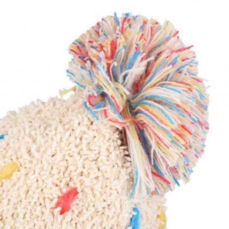 ZHENYUEQI WINTER WARM MIXED COLOR KNITTED HATS FLUFFY PLUSH BEANIE STREET CHIC FOR WOMEN (
