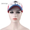 ZHENYUEQI CASUAL PATTERN PRINT UNISEX COLOR BLOCK CAP (LAKE BLUE)