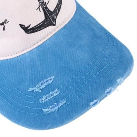 ZHENYUEQI CASUAL PATTERN PRINT UNISEX COLOR BLOCK CAP (LAKE BLUE)