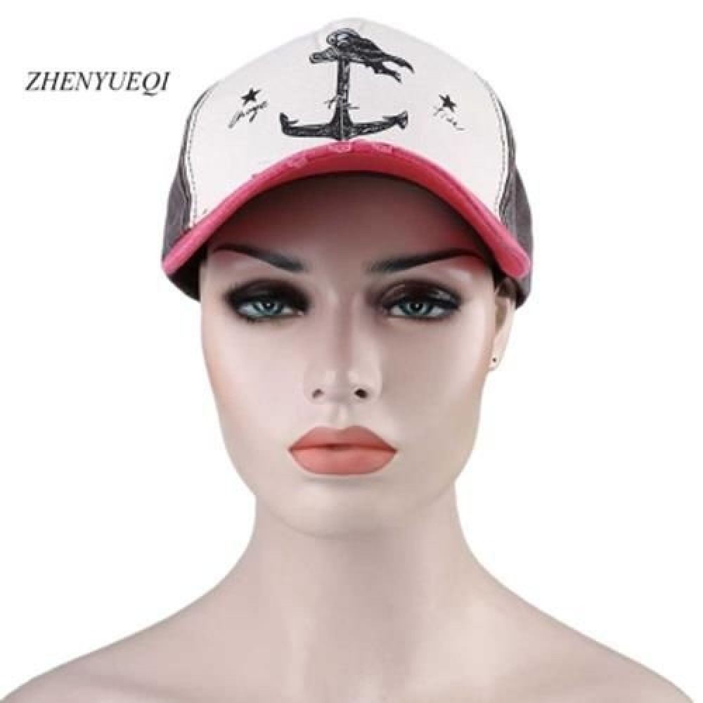 ZHENYUEQI CASUAL PATTERN PRINT UNISEX COLOR BLOCK CAP (WATERMELON RED)