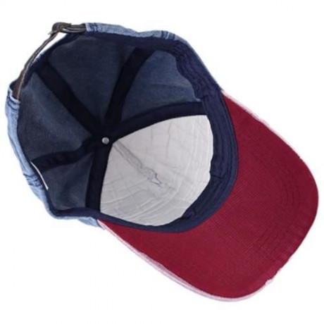 ZHENYUEQI CASUAL PATTERN PRINT UNISEX COLOR BLOCK CAP (BURGUNDY)