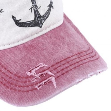 ZHENYUEQI CASUAL PATTERN PRINT UNISEX COLOR BLOCK CAP (BURGUNDY)