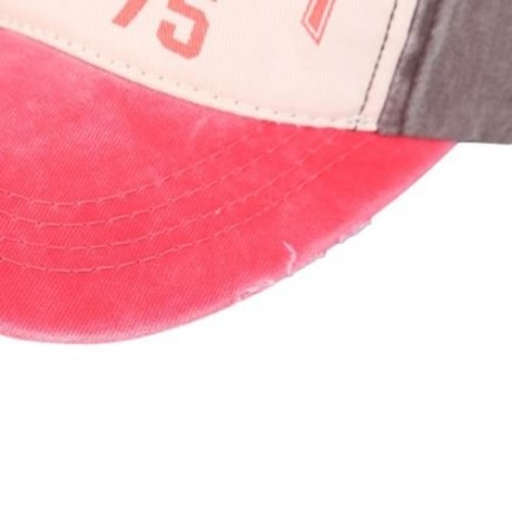 ZHENYUEQI STYLISH LETTER PRINT UNISEX COLOR BLOCK CAP (WATERMELON RED)