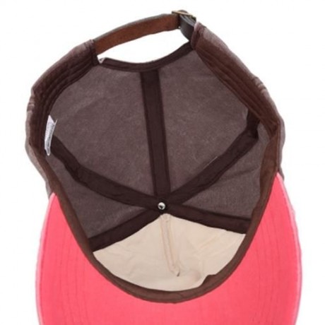 ZHENYUEQI STYLISH LETTER PRINT UNISEX COLOR BLOCK CAP (WATERMELON RED)