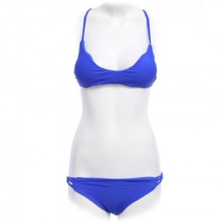 SEPARATED SWIMWEAR SWIMSUIT SEXY WOMEN BIKINI SET BATHING SUIT (BLUE)