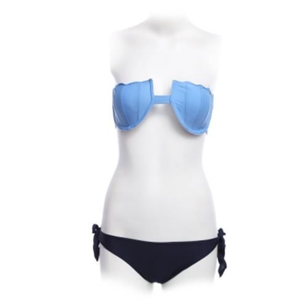 SEPARATED SWIMWEAR SWIMSUIT SEXY WOMEN SHELL SHAPE BIKINI SET BATHING SUIT (BLUE)