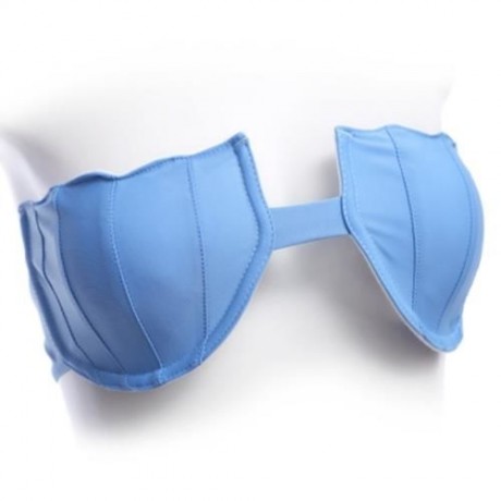 SEPARATED SWIMWEAR SWIMSUIT SEXY WOMEN SHELL SHAPE BIKINI SET BATHING SUIT (BLUE)