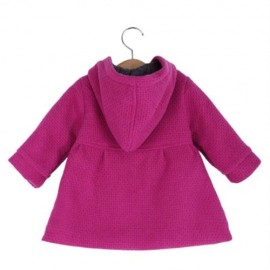 SWEET GIRL CHILD RUFFLE LONG SLEEVE HOODED BUTTON JACQUARD COAT (RED)