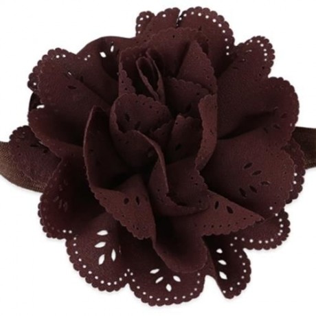 SWEET BABY CHILD FLOWER SHAPE HOLLOW DESIGN ELASTIC HEADBAND (DEEP BROWN)