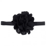 SWEET BABY CHILD FLOWER SHAPE HOLLOW DESIGN ELASTIC HEADBAND (BLACK)