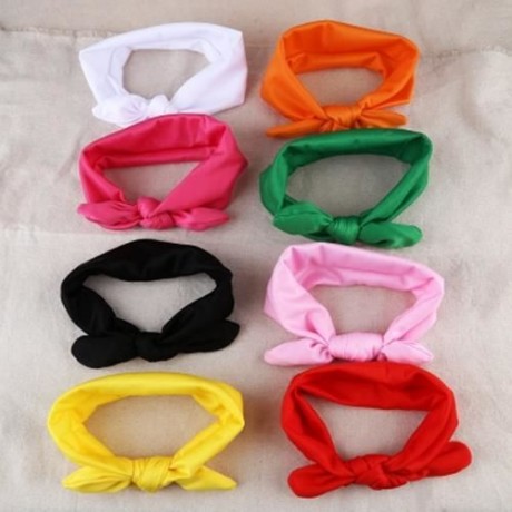 CUTE GIRL CHILD BOWKNOT ANIMAL RABBIT EAR SHAPE ELASTIC HEADWEAR HEADBAND (RED)