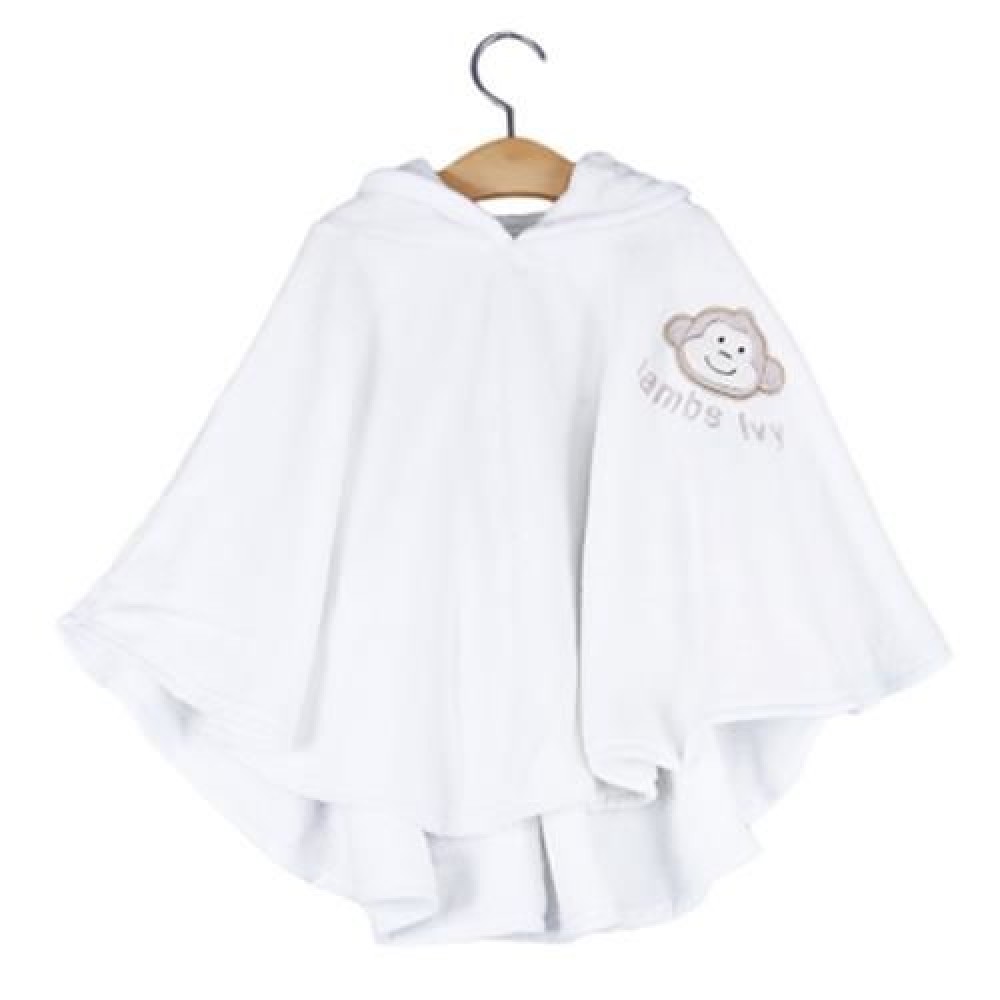 COMFORTABLE CARTOON ANIMAL PRINT HOODED PULL-OVER FARLEY VELVET BABY GIRL CLOAK (WHITE) COMFORTABLE CARTOON ANIMAL PRINT HOODED PULL-OVER FARLEY VELVET BABY GIRL CLOAK (WHITE)
