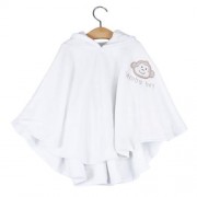 COMFORTABLE CARTOON ANIMAL PRINT HOODED PULL-OVER FARLEY VELVET BABY GIRL CLOAK (WHITE)