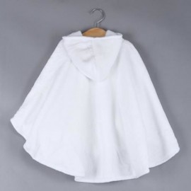 COMFORTABLE CARTOON ANIMAL PRINT HOODED PULL-OVER FARLEY VELVET BABY GIRL CLOAK (WHITE)