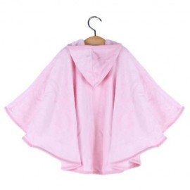 COMFORTABLE CARTOON ANIMAL PRINT HOODED PULL-OVER FARLEY VELVET BABY GIRL CLOAK (PINK)