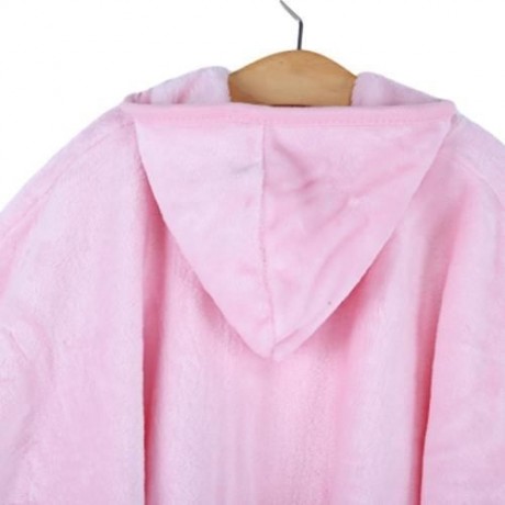 COMFORTABLE CARTOON ANIMAL PRINT HOODED PULL-OVER FARLEY VELVET BABY GIRL CLOAK (PINK)