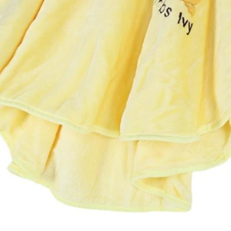 COMFORTABLE CARTOON ANIMAL PRINT HOODED PULL-OVER FARLEY VELVET BABY GIRL CLOAK (YELLOW)