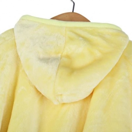 COMFORTABLE CARTOON ANIMAL PRINT HOODED PULL-OVER FARLEY VELVET BABY GIRL CLOAK (YELLOW)