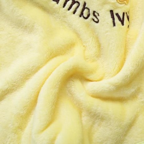 COMFORTABLE CARTOON ANIMAL PRINT HOODED PULL-OVER FARLEY VELVET BABY GIRL CLOAK (YELLOW)