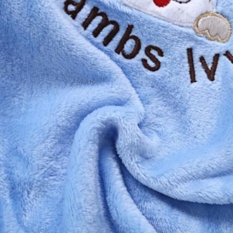 COMFORTABLE CARTOON ANIMAL PRINT HOODED PULL-OVER FARLEY VELVET BABY GIRL CLOAK (BLUE)