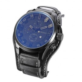 CURREN 8225 CASUAL DECORATIVE SUB-DIAL MALE QUARTZ WATCH (BLACK)