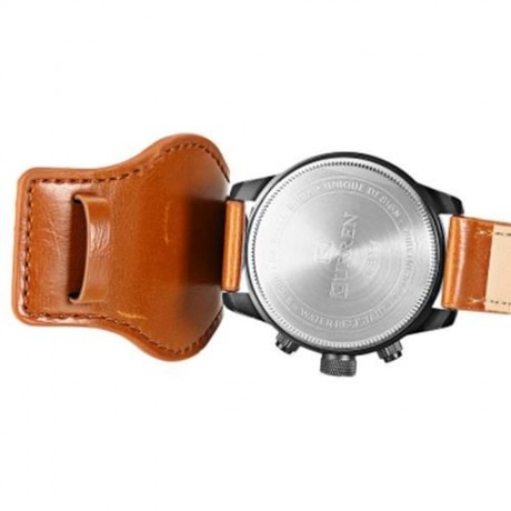 CURREN 8225 CASUAL DECORATIVE SUB-DIAL MALE QUARTZ WATCH (SWEET ORANGE)
