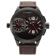 CURREN 8249 DOUBLE MOVEMENTS BUSINESS MALE QUARTZ WATCH WITH BIG DIAL (WHITE)