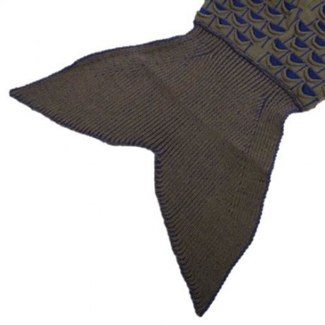 CHARMING MERMAID SHAPE GEOMETRIC DESIGN SMALL POCKET PATTERN BLANKET (KHAKI)