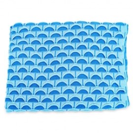 CHARMING MERMAID SHAPE GEOMETRIC DESIGN SMALL POCKET PATTERN BLANKET (BLUE)