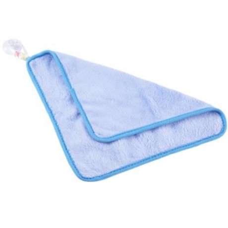 PURE COLOR KITCHEN HANGING CLOTH SOFT DISHCLOTH HAND TOWEL WITH SUCTION CUP (BLUE)
