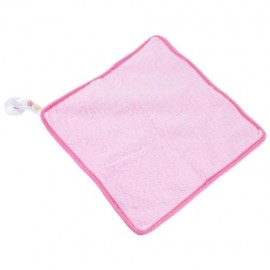 PURE COLOR KITCHEN HANGING CLOTH SOFT DISHCLOTH HAND TOWEL WITH SUCTION CUP (PINK)