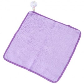 PURE COLOR KITCHEN HANGING CLOTH SOFT DISHCLOTH HAND TOWEL WITH SUCTION CUP (PURPLE)
